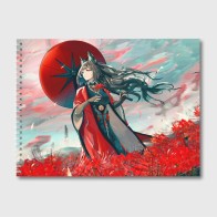 Альбом для рисования «Azur Lane red flowers»