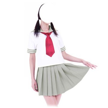 Купить Косплей костюм Школьная японская форма - Белый верх и серый низ (в наличии)  в Аниме магазине Акки