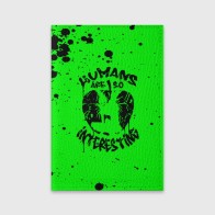 Обложка для паспорта матовая кожа «Humans logo green»