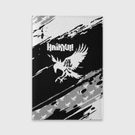 Обложка для паспорта матовая кожа «Haikyuu!! Ворон иероглиф»