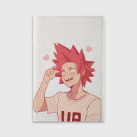 Обложка для паспорта матовая кожа «Hearts Anime»