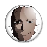 Значок One Punch Man - Saitama face in the wall