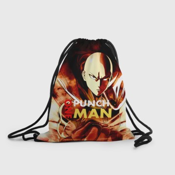 Купить Рюкзак-мешок 3D «Огненный Сайтама One Punch-Man» в Аниме магазине Акки