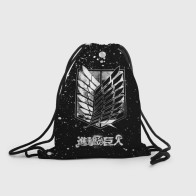 Рюкзак-мешок 3D «ATTACK ON TITAN логотип с каплями»